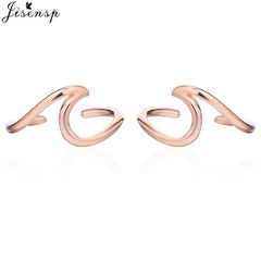 Jisensp Punk Waves Ear Climbers Earrings for Women Stud Earrings Ear Crawler Bohemian Cute Earing Piercing Earings pendientes