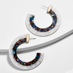 Fashion Colorful Leopard Acrylic Dangle Earring for Women Gold Alloy Round Geometry Resin Statement Hanging Earring Za Brincos