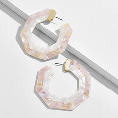 Fashion Colorful Leopard Acrylic Dangle Earring for Women Gold Alloy Round Geometry Resin Statement Hanging Earring Za Brincos