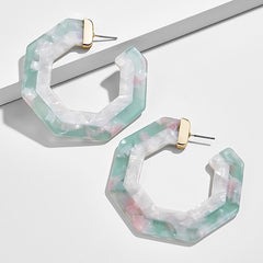 Fashion Colorful Leopard Acrylic Dangle Earring for Women Gold Alloy Round Geometry Resin Statement Hanging Earring Za Brincos