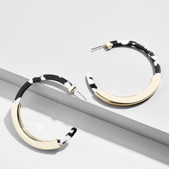 Fashion Colorful Leopard Acrylic Dangle Earring for Women Gold Alloy Round Geometry Resin Statement Hanging Earring Za Brincos