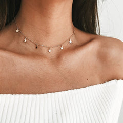 2019 New Boho Women chocker gold Silver Chain star choker Necklace collana Kolye Bijoux Collares Mujer gargantilha Collier Femme