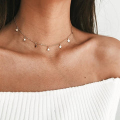 2019 New Boho Women chocker gold Silver Chain star choker Necklace collana Kolye Bijoux Collares Mujer gargantilha Collier Femme