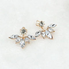E02 New Fashion Jewelry Leaf Stud Earrings For Women 2017 Hot Sale 1 Pair Ear Cuff Gold-color Earring Wholesale Free Shipping