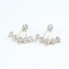 E02 New Fashion Jewelry Leaf Stud Earrings For Women 2017 Hot Sale 1 Pair Ear Cuff Gold-color Earring Wholesale Free Shipping