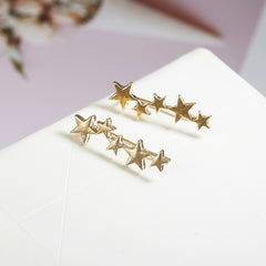 E02 New Fashion Jewelry Leaf Stud Earrings For Women 2017 Hot Sale 1 Pair Ear Cuff Gold-color Earring Wholesale Free Shipping