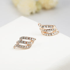 E02 New Fashion Jewelry Leaf Stud Earrings For Women 2017 Hot Sale 1 Pair Ear Cuff Gold-color Earring Wholesale Free Shipping