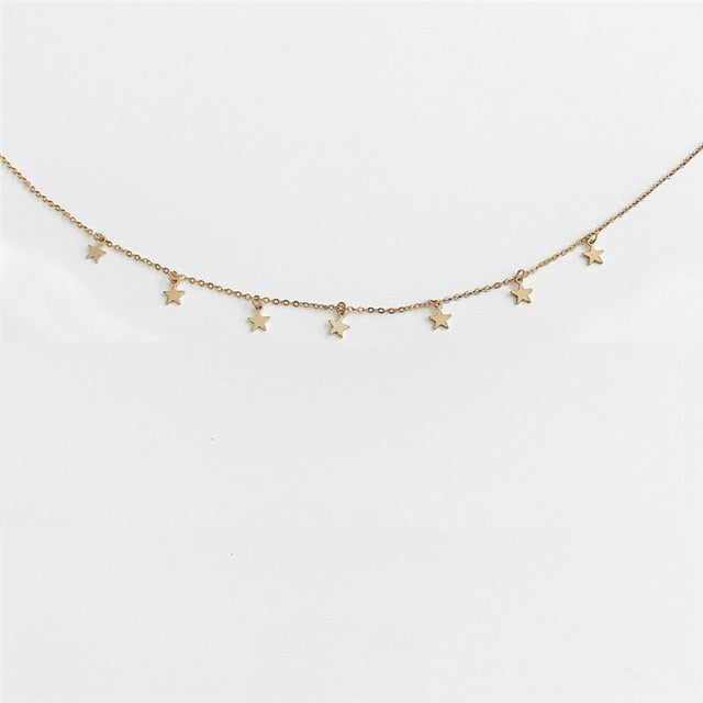 Star Necklace Women Choker Gold Moon Necklaces Clavicle Pendant Collier Femme Chain collares de moda 2019 Fashion Jewelry G2