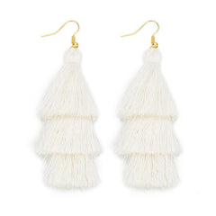LOULEUR 3 Layered Bohemian Fringed Cheap Statement Tassel Earrings aFor Women Long Drop Dangle Earrings 2019 Boho Indian Jewelry