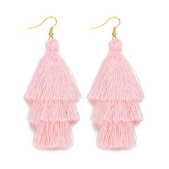 LOULEUR 3 Layered Bohemian Fringed Cheap Statement Tassel Earrings aFor Women Long Drop Dangle Earrings 2019 Boho Indian Jewelry