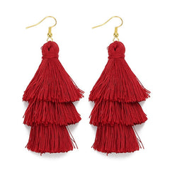 LOULEUR 3 Layered Bohemian Fringed Cheap Statement Tassel Earrings aFor Women Long Drop Dangle Earrings 2019 Boho Indian Jewelry