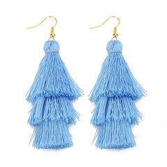 LOULEUR 3 Layered Bohemian Fringed Cheap Statement Tassel Earrings aFor Women Long Drop Dangle Earrings 2019 Boho Indian Jewelry