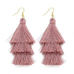 LOULEUR 3 Layered Bohemian Fringed Cheap Statement Tassel Earrings aFor Women Long Drop Dangle Earrings 2019 Boho Indian Jewelry