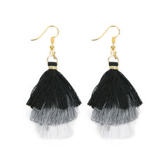 LOULEUR 3 Layered Bohemian Fringed Cheap Statement Tassel Earrings aFor Women Long Drop Dangle Earrings 2019 Boho Indian Jewelry