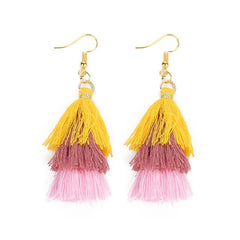 LOULEUR 3 Layered Bohemian Fringed Cheap Statement Tassel Earrings aFor Women Long Drop Dangle Earrings 2019 Boho Indian Jewelry