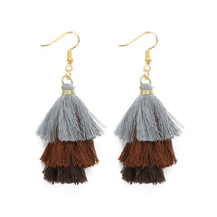 LOULEUR 3 Layered Bohemian Fringed Cheap Statement Tassel Earrings aFor Women Long Drop Dangle Earrings 2019 Boho Indian Jewelry