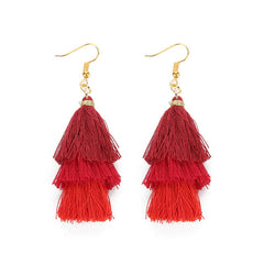 LOULEUR 3 Layered Bohemian Fringed Cheap Statement Tassel Earrings aFor Women Long Drop Dangle Earrings 2019 Boho Indian Jewelry
