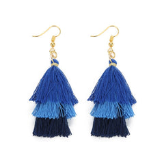 LOULEUR 3 Layered Bohemian Fringed Cheap Statement Tassel Earrings aFor Women Long Drop Dangle Earrings 2019 Boho Indian Jewelry