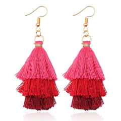 LOULEUR 3 Layered Bohemian Fringed Cheap Statement Tassel Earrings aFor Women Long Drop Dangle Earrings 2019 Boho Indian Jewelry