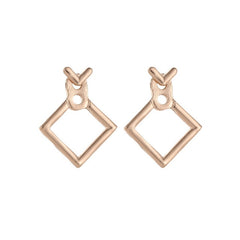 Wholesale Korean Trendy Cute Earrings Jewellery Geometric Square V Word Stud Earrings For Women Fashion Jewelry 2019 Oorbellen