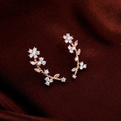 Korean Jewelry Zircon Pearl Heart Crystal Flower Angel Wings Geometry Stud Earrings For Women Statement Ear Jewelry Wholesale