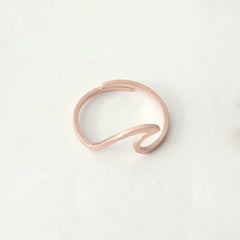 V Attract Stainless Steel Jewelry Accessries Rose Gold Anel Fashion Wedding Gift Sculpture Statement Sea Wave Ring For Women Men