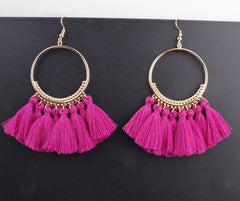 17 colors Tassel Earrings For Women Ethnic Big Drop Earrings Bohemia Fashion Jewelry Trendy Cotton Rope Fringe Long Dangle