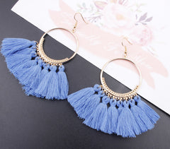 17 colors Tassel Earrings For Women Ethnic Big Drop Earrings Bohemia Fashion Jewelry Trendy Cotton Rope Fringe Long Dangle