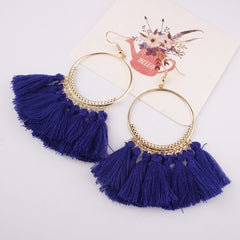 17 colors Tassel Earrings For Women Ethnic Big Drop Earrings Bohemia Fashion Jewelry Trendy Cotton Rope Fringe Long Dangle