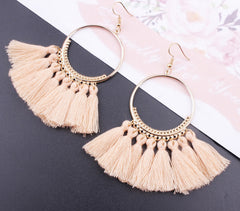 17 colors Tassel Earrings For Women Ethnic Big Drop Earrings Bohemia Fashion Jewelry Trendy Cotton Rope Fringe Long Dangle