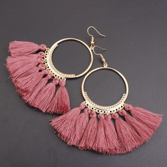 17 colors Tassel Earrings For Women Ethnic Big Drop Earrings Bohemia Fashion Jewelry Trendy Cotton Rope Fringe Long Dangle