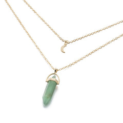 KISSWIFE Fashion Bohemia 1 PCS Natural Stone Moon Choker Gold Color Crystal Pendant Necklace For Women Wedding Party Gift