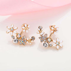 Korean Jewelry Zircon Pearl Heart Crystal Flower Angel Wings Geometry Stud Earrings For Women Statement Ear Jewelry Wholesale