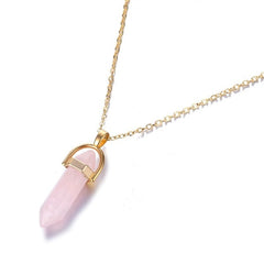 KISSWIFE Fashion Bohemia 1 PCS Natural Stone Moon Choker Gold Color Crystal Pendant Necklace For Women Wedding Party Gift