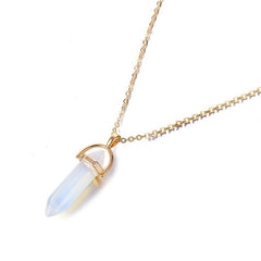 KISSWIFE Fashion Bohemia 1 PCS Natural Stone Moon Choker Gold Color Crystal Pendant Necklace For Women Wedding Party Gift