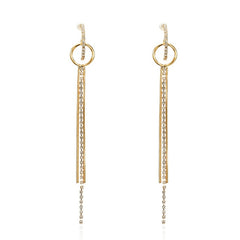 New Fashion Golden Silver Plated Dangle Hanging Black Rhinestone Long Drop Earrings For Women Jewelry brincos bijoux