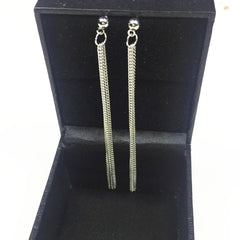 New Fashion Golden Silver Plated Dangle Hanging Black Rhinestone Long Drop Earrings For Women Jewelry brincos bijoux