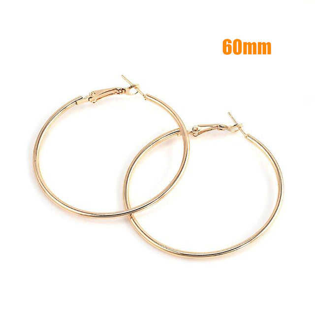 Hot Sale Hoop Earrings 40mm 60mm 70mm Big Smooth Circle Earrings Basketball Brincos Loop Earrings for Women Jewelry Oorbellen