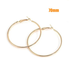 Hot Sale Hoop Earrings 40mm 60mm 70mm Big Smooth Circle Earrings Basketball Brincos Loop Earrings for Women Jewelry Oorbellen