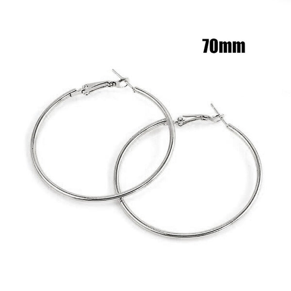 Hot Sale Hoop Earrings 40mm 60mm 70mm Big Smooth Circle Earrings Basketball Brincos Loop Earrings for Women Jewelry Oorbellen