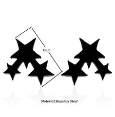 SMJEL Fashion Bohemian Vintage Earrings Jewelry Cute Black Geometric Round Stainless Steel Stud Earring Best Gift for Women Girl