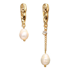 17KM Vintage Gold Drop Earrings For Women 2019 Brincos Geometric Drop Earring Big DIY Wedding Irregular Freshwater Pearl Jewelry