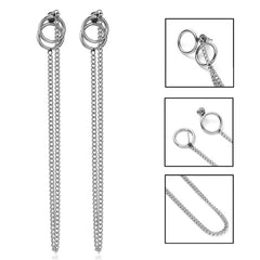 Pendientes Mujer Moda 2018 Korean Fashion Jewelry Geometric Long Tassel Stud Earrings For Women Brincos Kpop Earrings Men